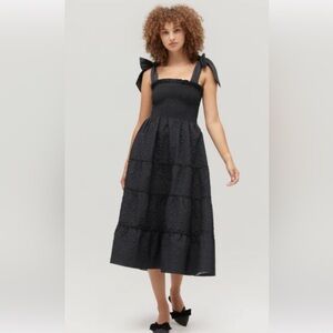 NWT - Hill House - The Ribbon Ellie Dress - Black Puffy Jacquard (SOLD OUT) XXS